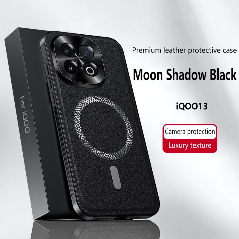 Для iQOO 13 Чехол Магнитный Элегантный Кожаный Износостойкий Объектив Полностью Закрыт Нескользящий Захват Защита Края Чехол